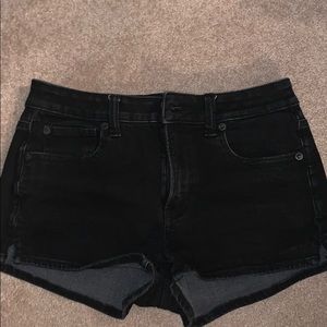 Black jean shorts